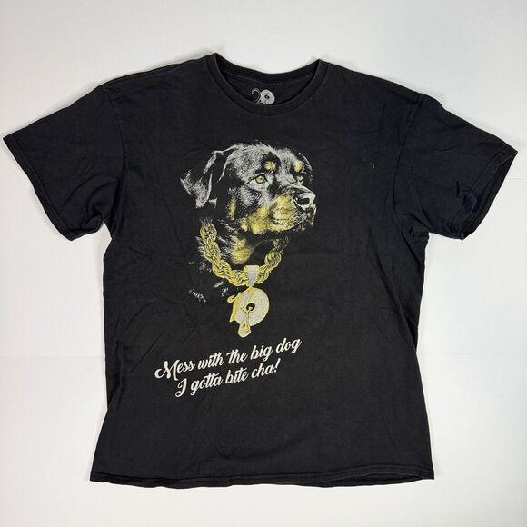 Vintage Jay-Z Roc‎ A Fella Rottweiler Chain Rap T Shirt Black Size L Rare